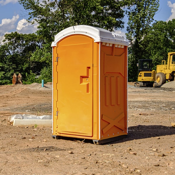 how often are the portable restrooms cleaned and serviced during a rental period in Ford